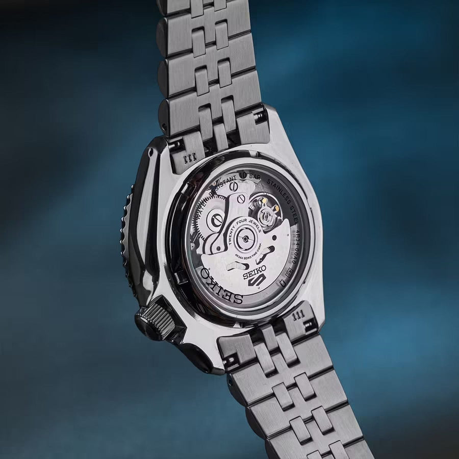 Seiko 5 Sports SKX Racers Heritage Velocity Blue Dial Silver Steel Strap Watch for Men - SSK045K1