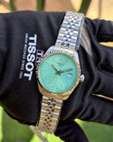 Tissot Ballade Quartz Green Dial Silver Steel Strap Watch for Women - T156.210.11.091.00
