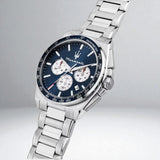 Maserati Velocità Chronograph Blue Dial Silver Steel Strap Watch for Men - R8873652005