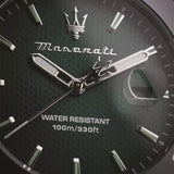 Maserati Competizione Green Dial Silver Steel Strap Watch for Men - R8853100038