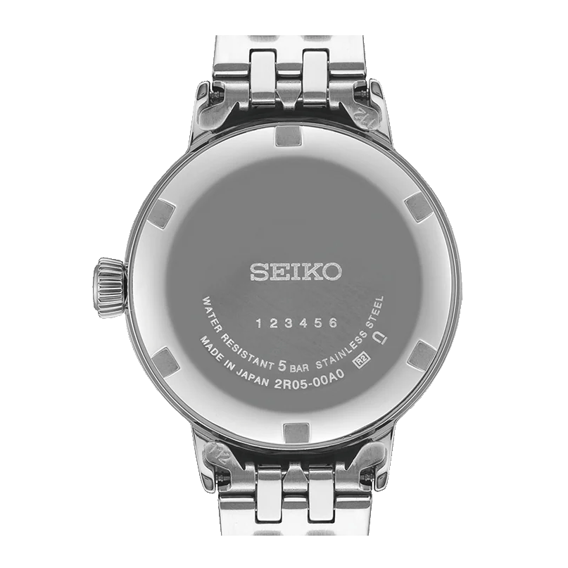 Seiko Presage Cocktail Time Automatic Skydiving Diamonds Blue Dial Silver Steel Strap Watch for Women - SRE007J1