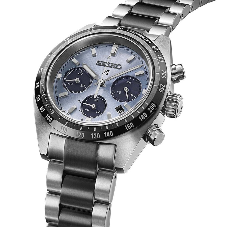 Seiko Prospex Speedtimer Solar Chronograph Limited Edition Blue Dial Two Tone Steel Strap Watch for Men - SSC909