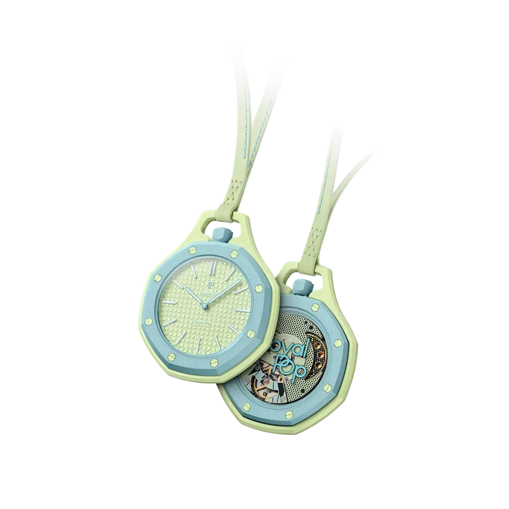 Swatch x AP Royal Pop Lime Green Dial Lime Green Leather Strap Watch for Men - Blaue Acht
