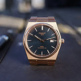 Tissot PRX Powermatic 80 Blue Dial Rose Gold Steel Strap Watch for Men - T137.407.33.041.00