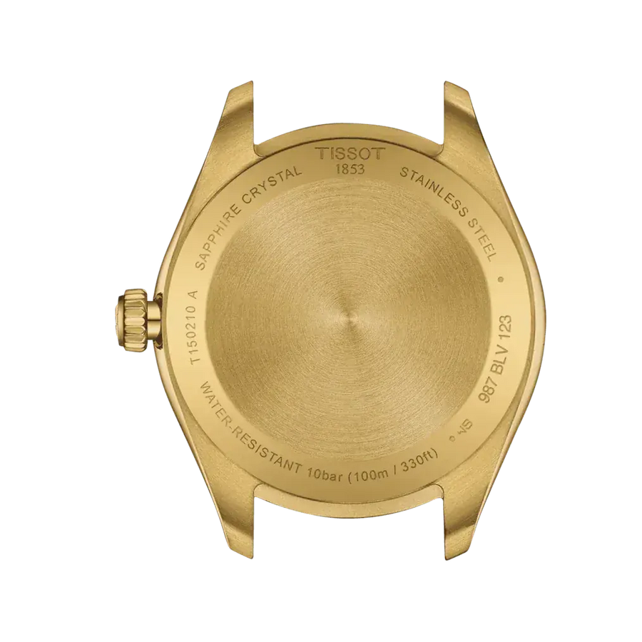 Tissot PR 100 Gold Dial Gold Steel Strap Watch for Women - T150.210.33.021.00
