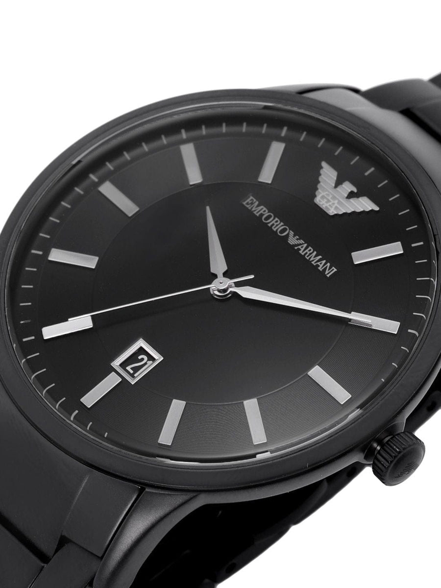 Emporio Armani Renato Black Dial Black Steel Strap Watch for Men - AR11184
