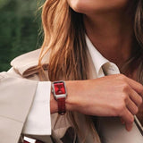 Tissot SRV Red Dial Red Leather Strap Watch for Women - T160.110.16.423.00