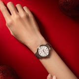 Seiko Presage Cocktail Time Automatic Diamonds White Dial Silver Steel Strap Watch for Women - SRE017J1