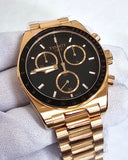 Tissot PRS 516 Chronograph Black Dial Rose Gold Steel Strap Watch for Men - T149.417.33.051.00