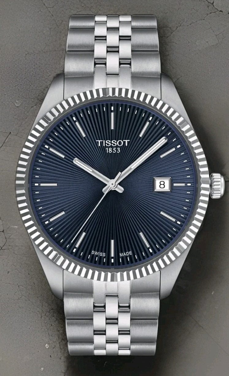 Tissot Ballade Quartz Blue Dial Silver Steel Strap Watch for Men - T156.410.11.041.00