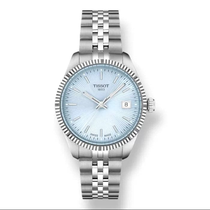 Tissot Ballade Quartz Blue Dial Silver Steel Strap Watch for Women - T156.210.11.351.00
