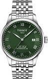 Tissot Le Locle Powermatic 80 Automatic Green Dial Silver Steel Strap Watch for Men - T006.407.11.093.00