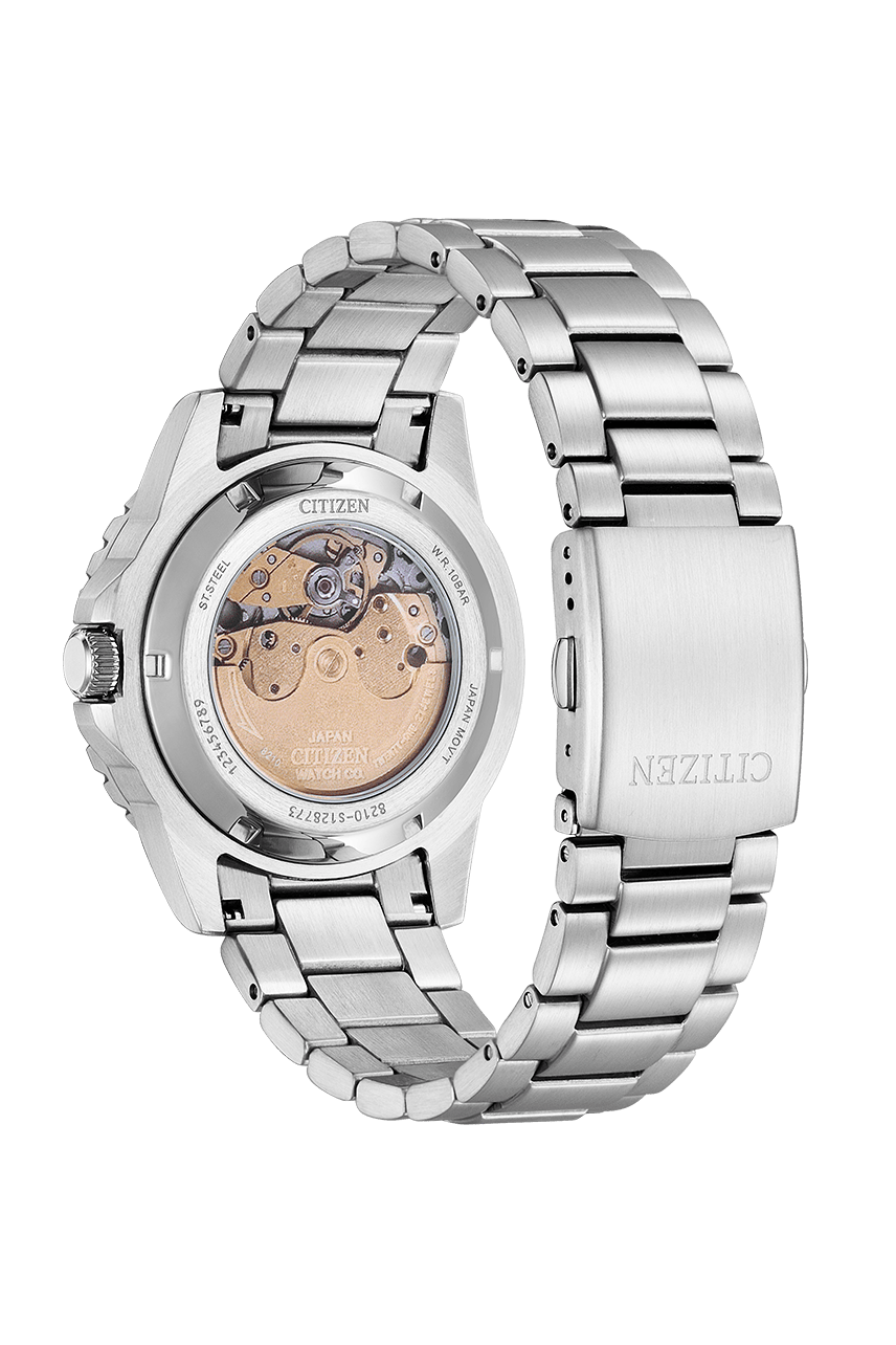 Citizen Mechanical Automatic Turquoise Dial Silver Steel Strap Watch for Men - NJ0170-83X