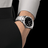 Tissot PR 100 Black Dial Silver Steel Strap Watch for Men - T150.410.11.051.00