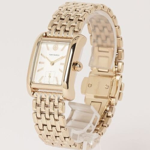 Tory Burch Eleanor White Dial Gold Steel Strap Watch for Women - TBW1060