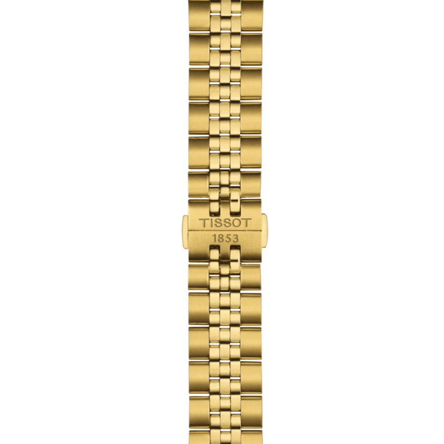 Tissot Ballade Quartz Black Dial Gold Steel Strap Watch for Men - T156.410.33.051.00