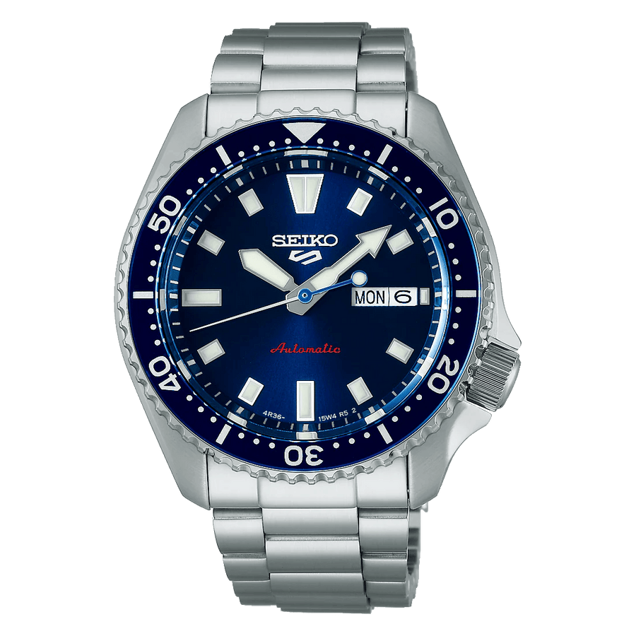 Seiko 5 Sports SKX Automatic Blue Dial Silver Steel Strap Watch for Men - SRPL83K1