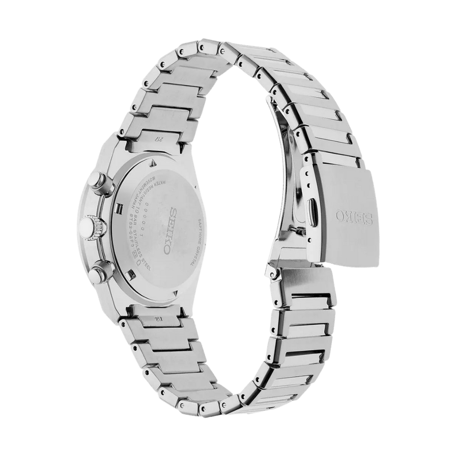Seiko Conceptual Chronograph White Dial Silver Steel Strap Watch for Men - SSB451P1