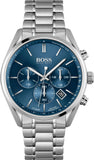 Hugo Boss Grand Prix Chronograph Blue Dial Silver Steel Strap Watch for Men - 1514226