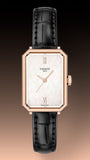 Tissot SRV White Mother of Pearl Dial Black Leather Strap Watch for Women - T160.110.36.113.00