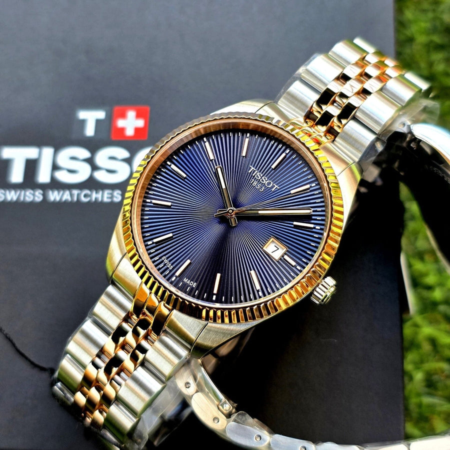 Tissot Ballade Quartz Blue Dial Two Tone Steel Strap Watch for Men - T156.410.22.041.00