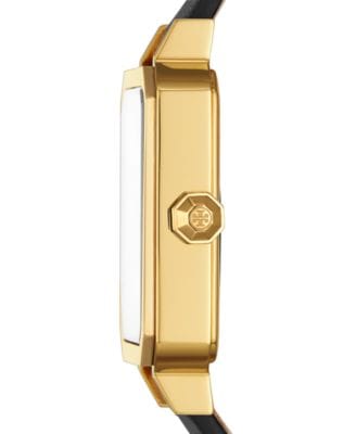 Tory Burch Robinson White Dial Black Leather Strap Watch for Women - TBW1504