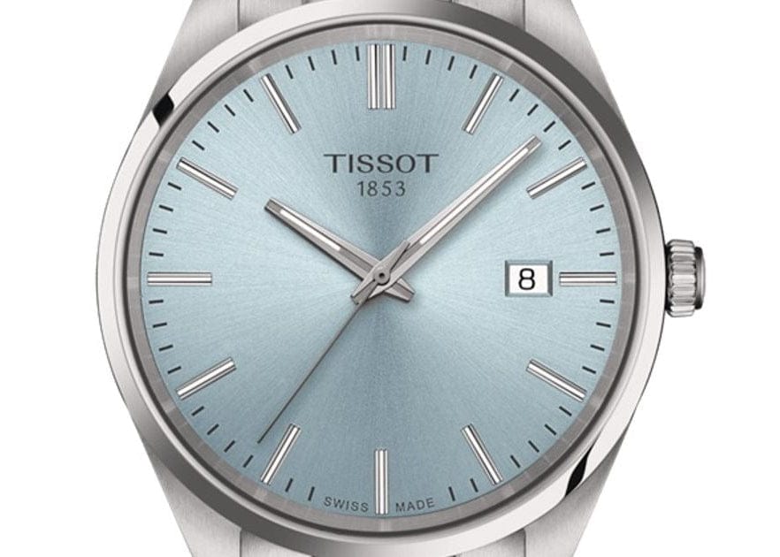 Tissot PR 100 Ice Blue Dial Silver Steel Strap Watch for Men - T150.410.11.351.00