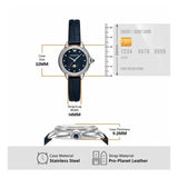 Emporio Armani Mia Moonphase Blue Dial Blue Leather Strap Watch for Women - AR11629