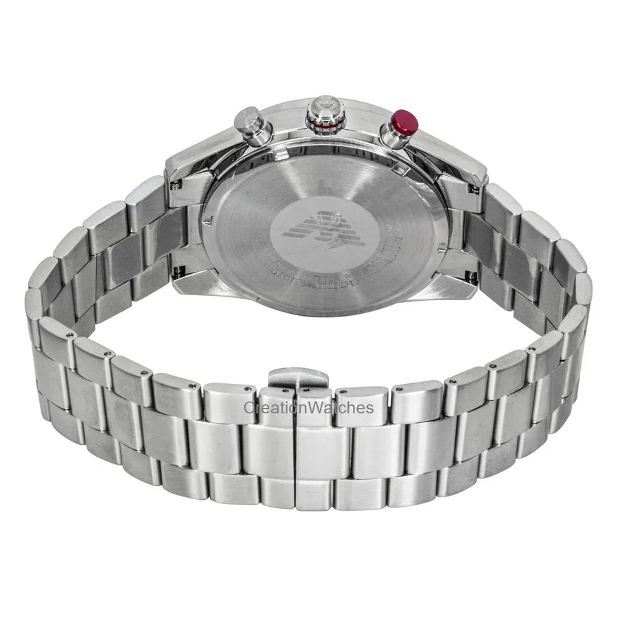 Emporio Armani Racer Chronograph Blue Dial Silver Steel Strap Watch for Men - AR11676