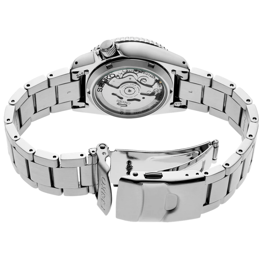 Seiko 5 Sports SKX Street Stonewash Black Dial Silver Steel Strap Watch for Men - SRPL79K1