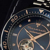 Maserati SFIDA Special Edition Automatic Blue Dial Silver Steel Strap Watch for Men - R8823140013