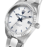 Maserati Competizione Silver Dial Silver Steel Strap Watch for Men - R8853100045