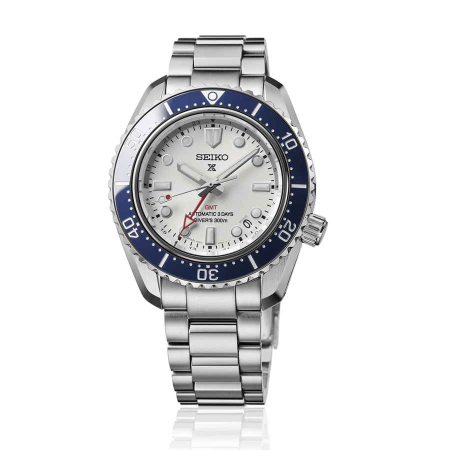 Seiko Prospex 1968 Heritage Diver's GMT 60th Anniversary White Dial Silver Steel Strap Watch for Men - SPB519J1