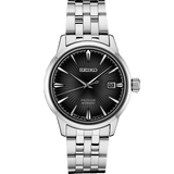 Seiko Presage Cocktail Time Automatic Black Dial Silver Steel Strap Watch for Men - SRPE17J1