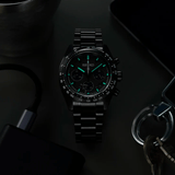 Seiko Prospex Speedtimer The Black Series Limited Edition Black Dial Black Steel Strap Watch for Men - SSC917