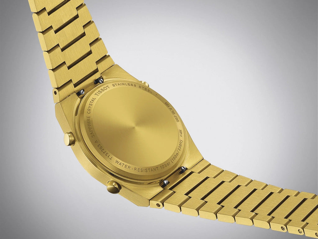 Tissot PRX Digital Quartz Gold Dial Gold Steel Strap Watch for Men - T137.463.33.020.00
