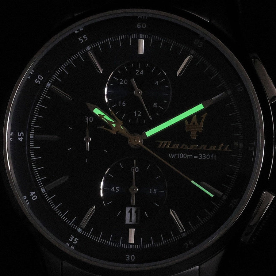 Maserati Sorpasso Chronograph Blue Dial Silver Steel Strap Watch for Men - R8873624004