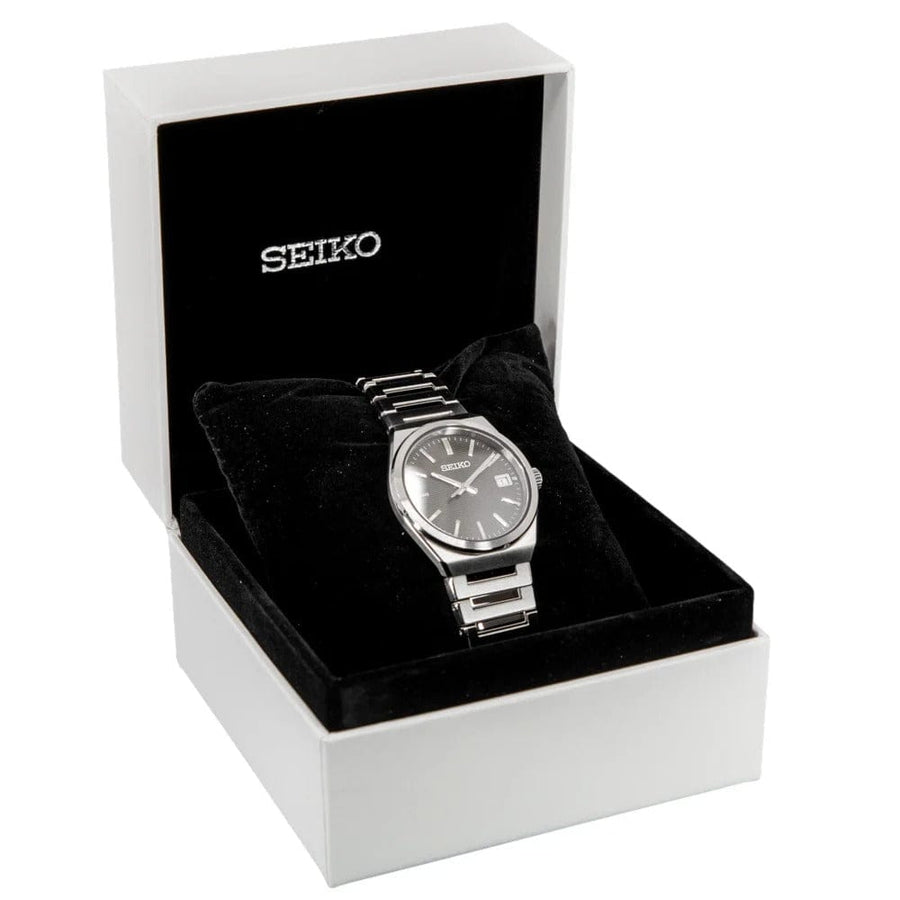 Seiko Conceptual Gray Dial Silver Steel Strap Watch for Men - SUR557P1