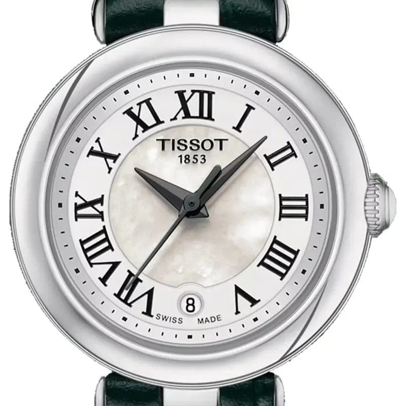 Tissot Bellissima Small Lady Mother of Pearl Dial Green Leather Strap Watch for Women - T126.010.16.113.02