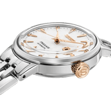 Seiko Presage Cocktail Time Skydiving Automatic Diamonds Mother of Pearl Dial Silver Steel Strap Watch for Women - SRE009J1