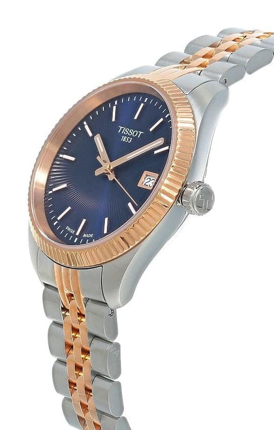 Tissot Ballade Quartz Blue Dial Two Tone Steel Strap Watch for Women - T156.210.22.041.00