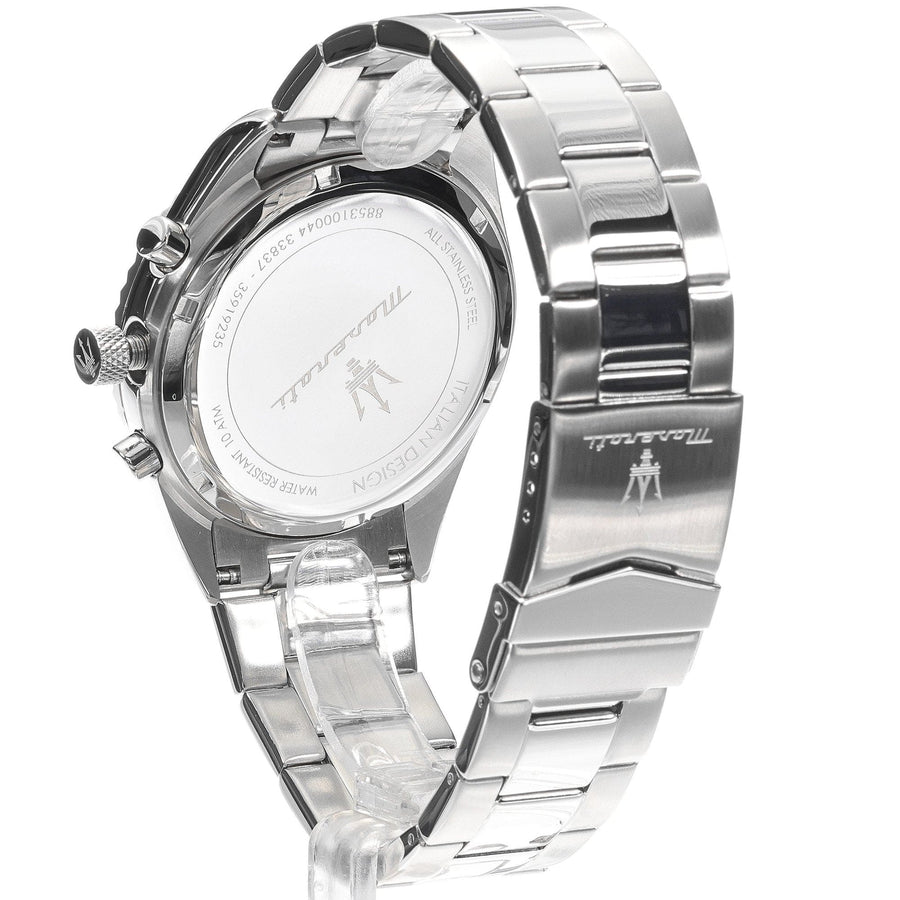Maserati Competizione Chronograph Green Dial Silver Steel Strap Watch for Men - R8853100044