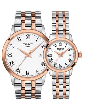Tissot T Classic Dream Quartz White Dial Two Tone Steel Strap Watch for Men - T129.410.22.013.00