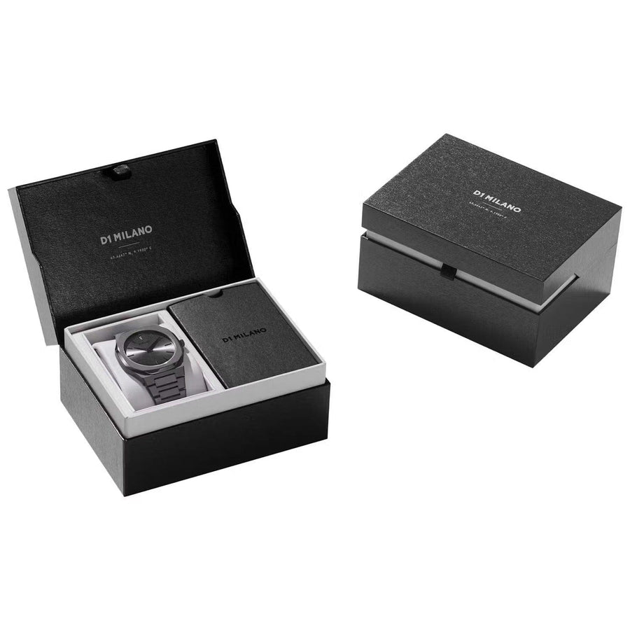 D1 Milano Ultra Thin Anthracite Gray Dial Gray Steel Strap Watch for Men - D1-UTBJ22