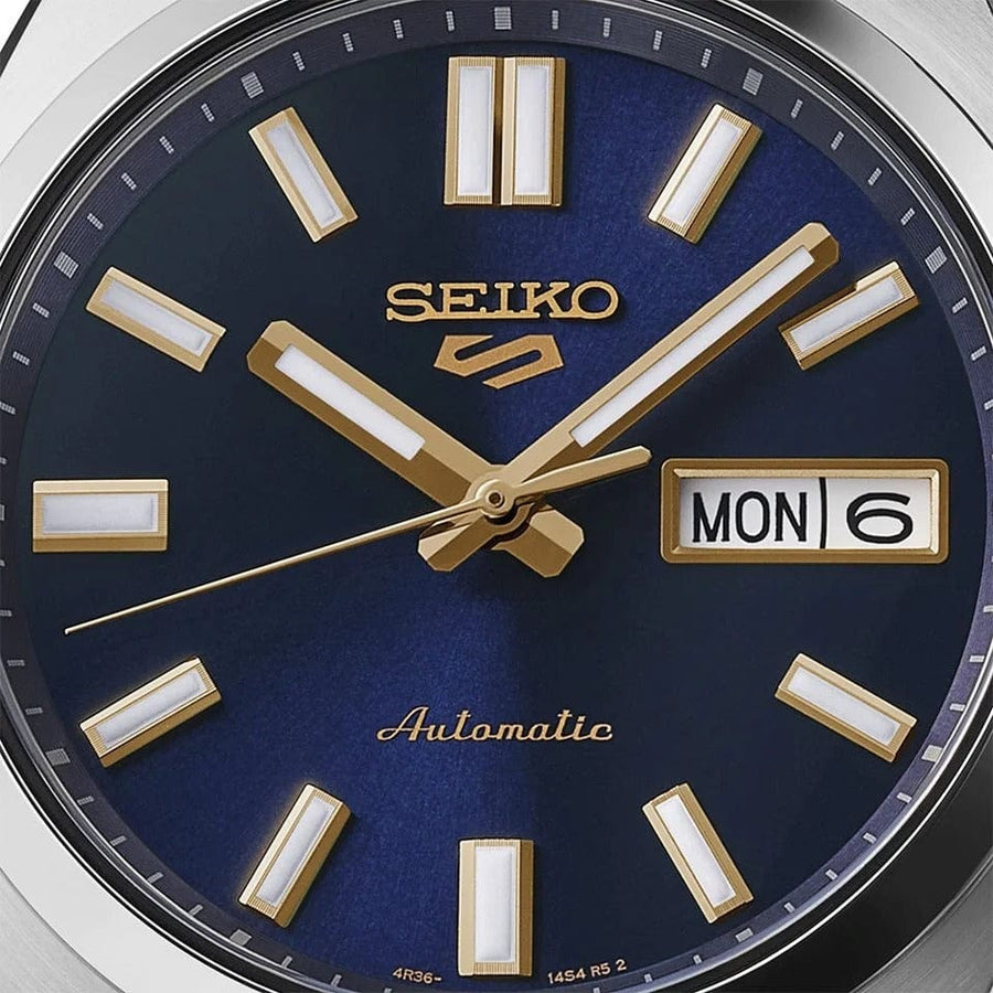 Seiko 5 Sports Automatic Blue Dial Silver Steel Strap Watch for Men - SRPL55K1