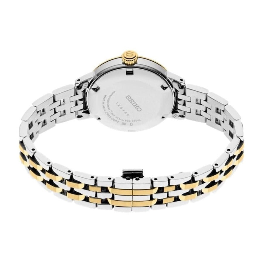 Seiko Presage Cocktail Time Automatic Diamonds White Dial Two Tone Steel Strap Watch for Women - SRE010J1