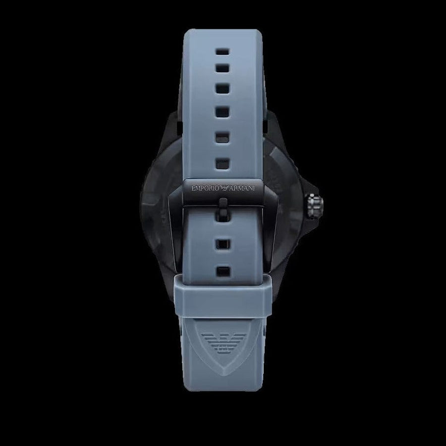 Emporio Armani Sea Explorer Divers Blue Dial Blue Silicone Strap Watch for Men - AR11685