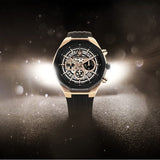 Maserati Stile Skeleton Chronograph Black Dial Black Silicone Strap Watch for Men - R8871642003