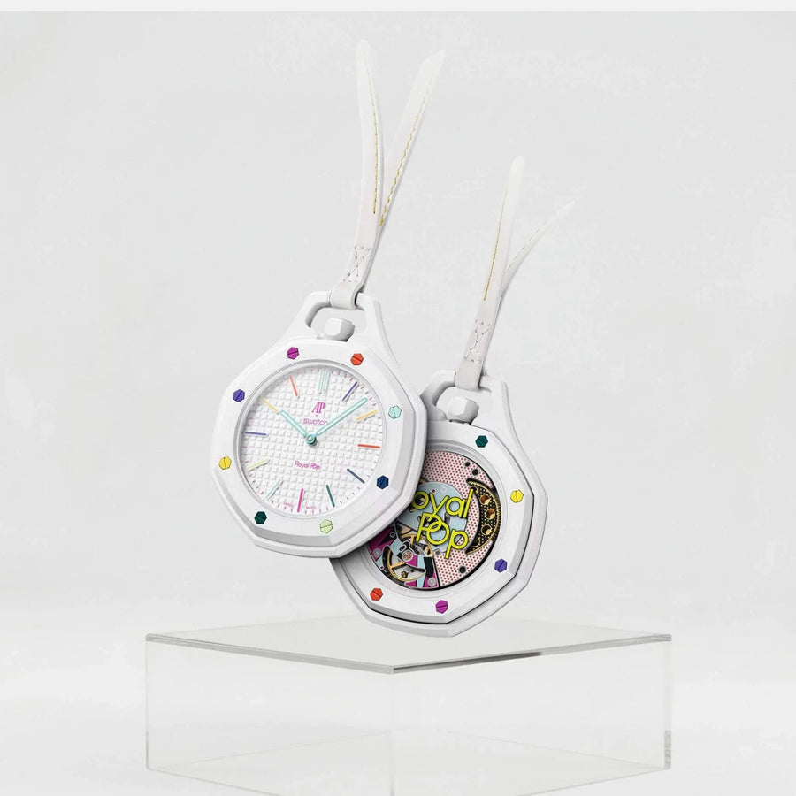 Swatch x AP Royal Pop White Dial Lanyard Watch for Men - Huit Blanc