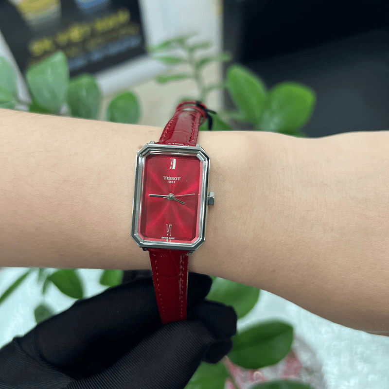 Tissot SRV Red Dial Red Leather Strap Watch for Women - T160.110.16.423.00
